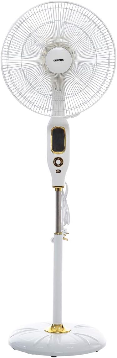 Geepas Stand Fan With Remote Control | White - GF9491